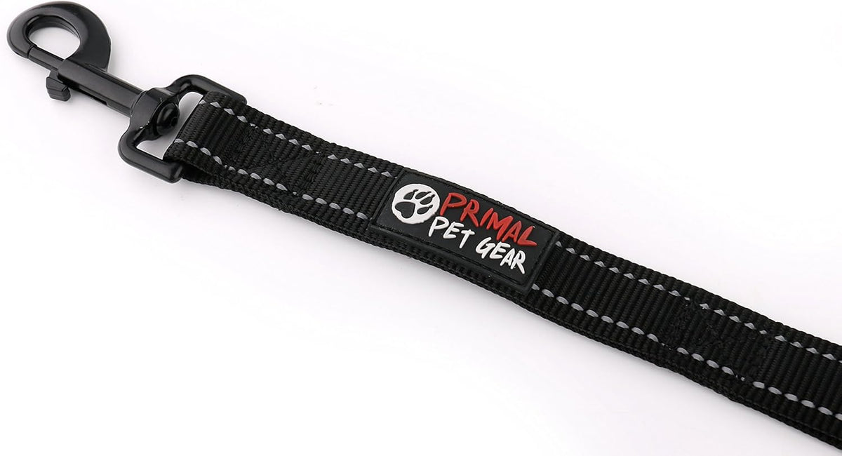 Dog Leash 6Ft Long,Traffic Padded Two Handle,Heavy Duty,Reflective Double Handles Lead for Control Safety Training,Leashes for Large Dogs or Medium Dogs,Dual Handles Leads(Black)