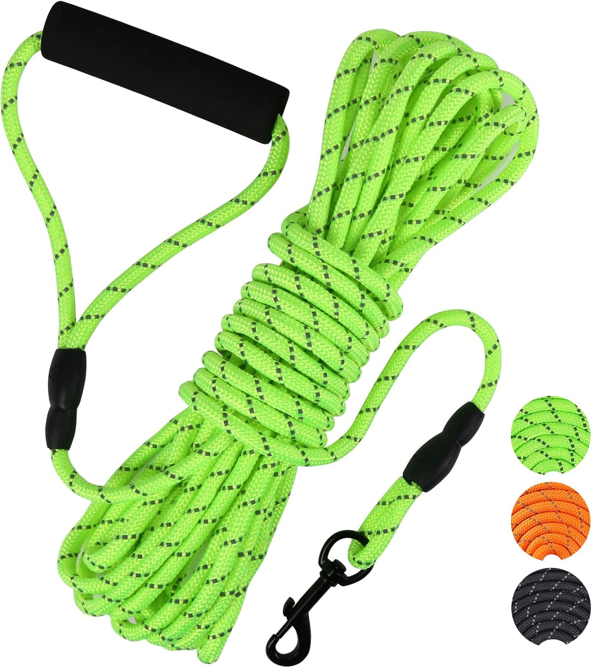 Floating Long Dog Leash, 32Ft Dog Training Leash for Swimming and Lake, Reflective Long Rope Lead with Soft Handle for Outside, Yard, Camping, Hiking and Beach (Green)