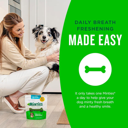Mint Dental Chews for Dogs, Medium Breeds 25-50 Lbs, 17 Count