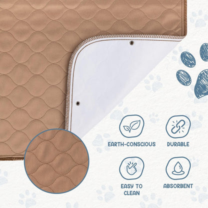 Washable Waterproof Dog Pee Pads - Reusable, 47 x 47 Inches