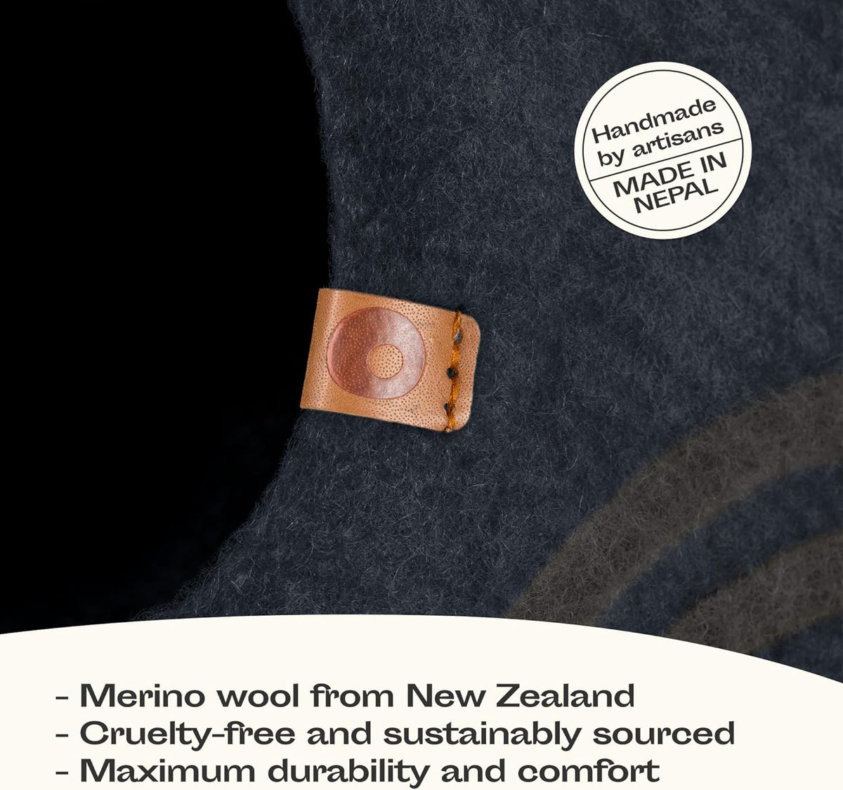 Natural Wool Cat Cave – Self-Warming Hideaway for Indoor Cats and Kittens