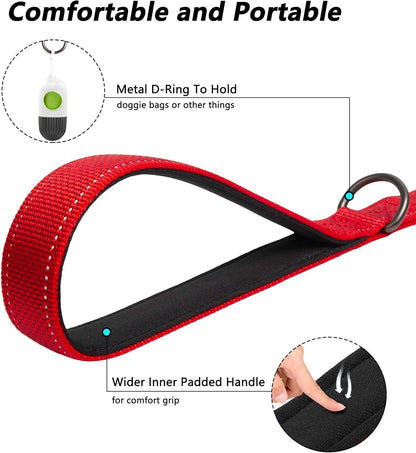 4FT Heavy Duty Dog Leash with Soft Padded Double Handle