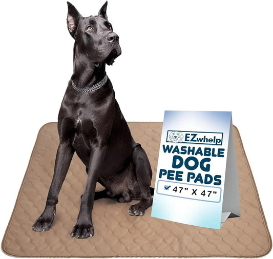 Washable Waterproof Dog Pee Pads - Reusable, 47 x 47 Inches