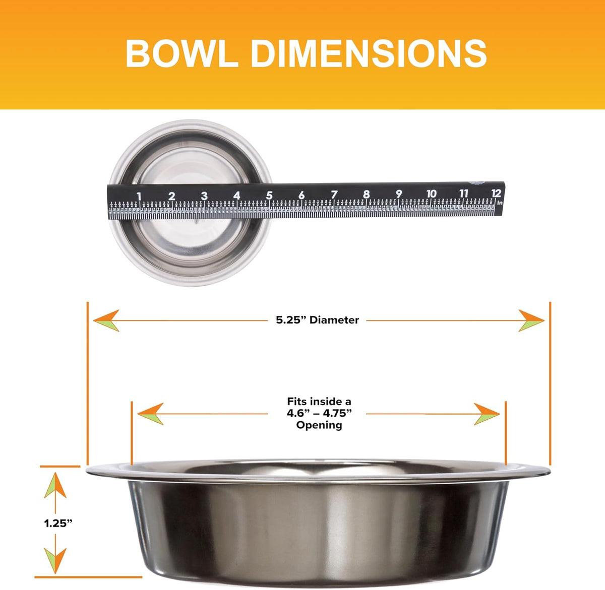 Set of 2 Neater Feeder Replacement Shallow Stainless Steel Cat Bowls (1 Cup/8 Oz.), Whisker-Friendly Metal Dishes for Food and Water, Dishwasher Safe