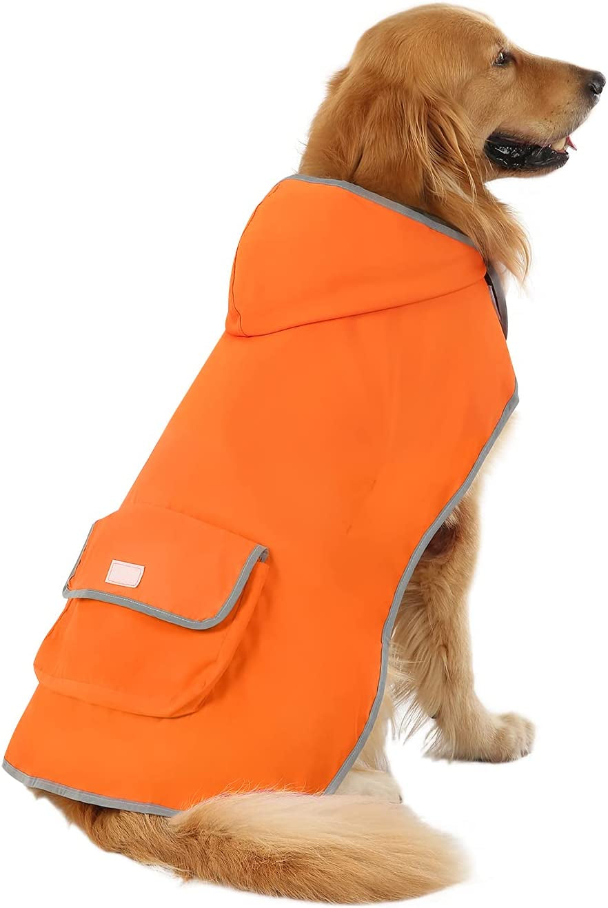 Reversible 2-in-1 Hooded Dog Raincoat Poncho - Organic Camouflage, Size Large